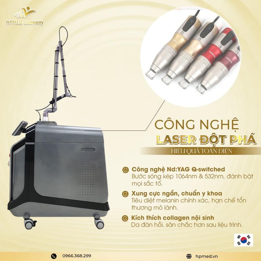 Máy Laser ND YAG QSwitch QMAX Hàn Quốc 💎 Công Nghệ Laser Thẩm Mỹ Hiện Đại 2025 6 Máy Trị Nám Laser Qmax