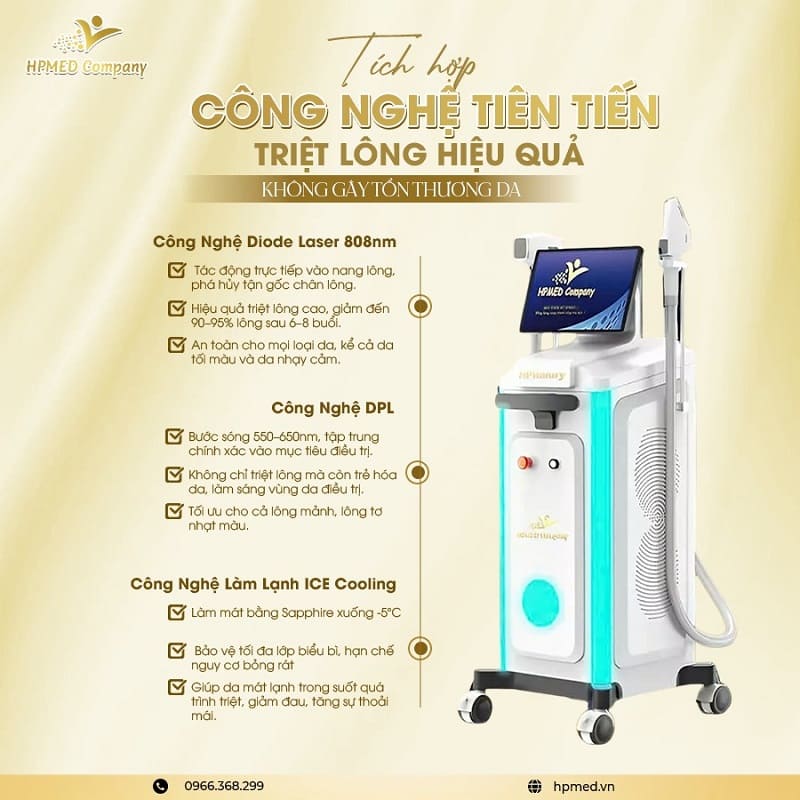 Máy Triệt Lông Diode Laser Cao Cấp