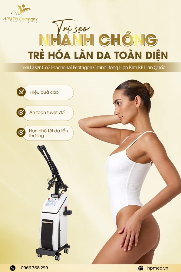 Máy Laser CO2 Fractional Pentagon GRAND Bóng Hợp Kim RF ⭐ Chuẩn Trị Sẹo & Tái Tạo Da Chuyên Sâu Hàn Quốc 1 Máy Laser CO2 Fractional Pentagon GRAND Bóng Hợp Kim RF ⭐ Chuẩn Trị Sẹo & Tái Tạo Da Chuyên Sâu Hàn Quốc