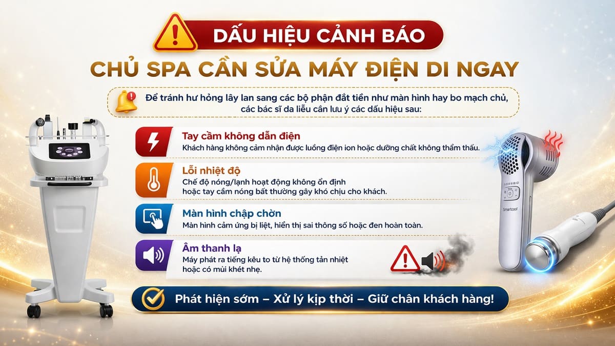 Bảng tổng hợp các dấu hiệu cảnh báo máy điện di đang gặp sự cố kỹ thuật cần sửa chữa