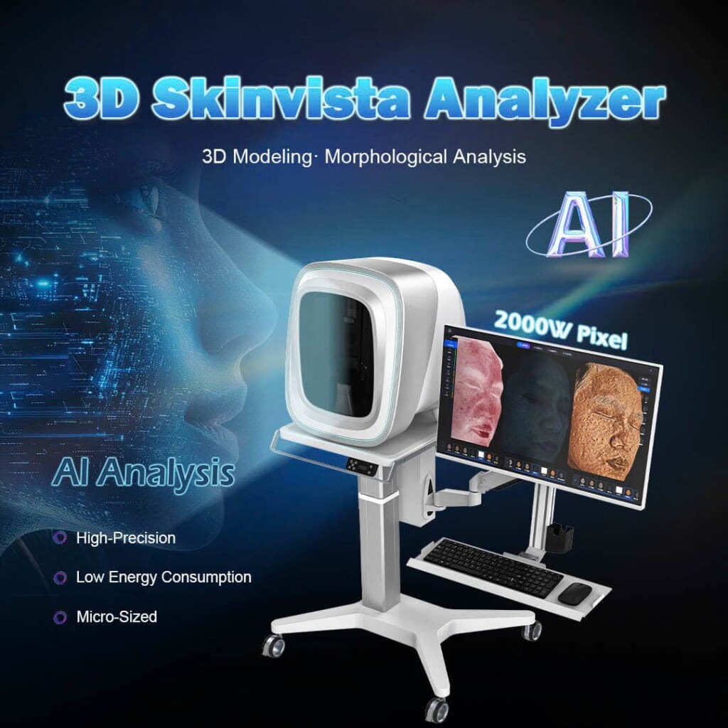 Máy phân tích da 3D SkinVista Analyser công nghệ AI hiển thị kết quả chẩn đoán sắc tố và cấu trúc da chuyên sâu tại HPMED