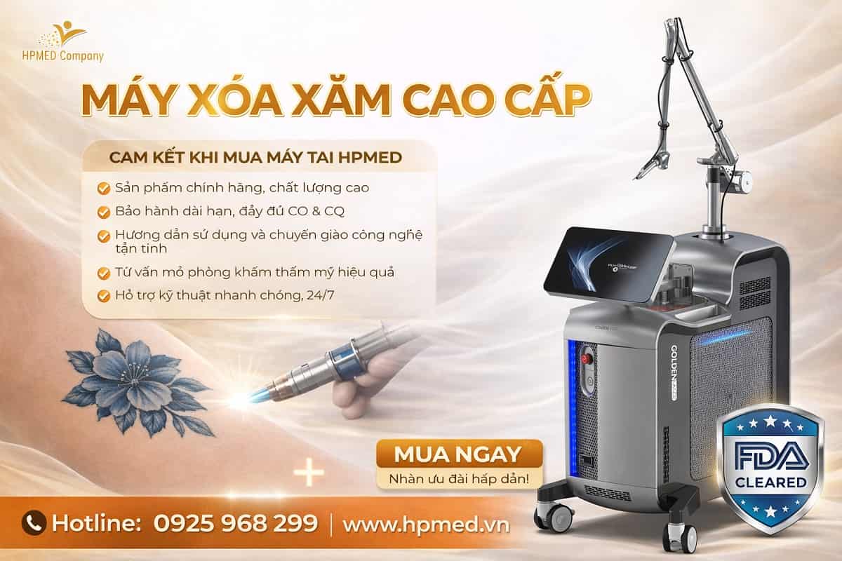 Máy xóa xăm Laser Pico và Laser YAG cao cấp tại HPMED hỗ trợ xóa hình xăm tattoo và xóa xăm lông mày không sẹo cho Spa